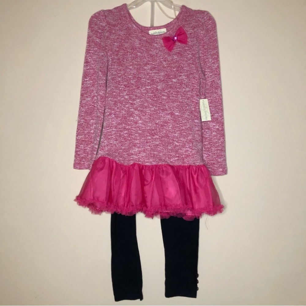 Girls tutu sweater dress / leggings combo